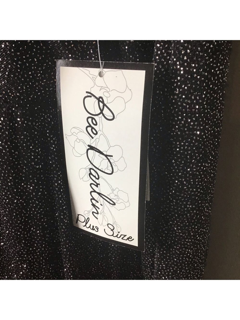 𝅺bee Darlin Plus Size Black & Silver Sparkle Dress - Picture 4 of 6